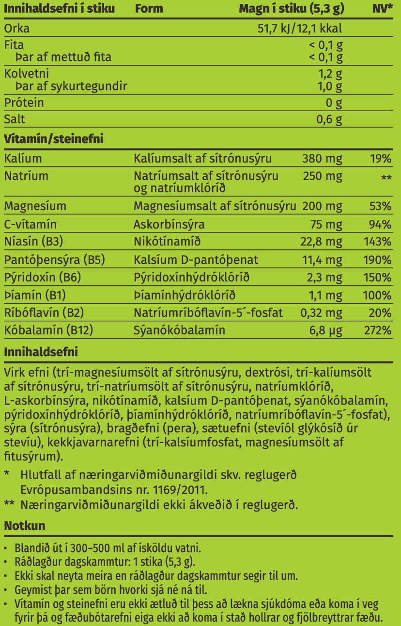 Næringarupplýsingar
